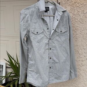 Gibson White and Gray Patterned Shirt
